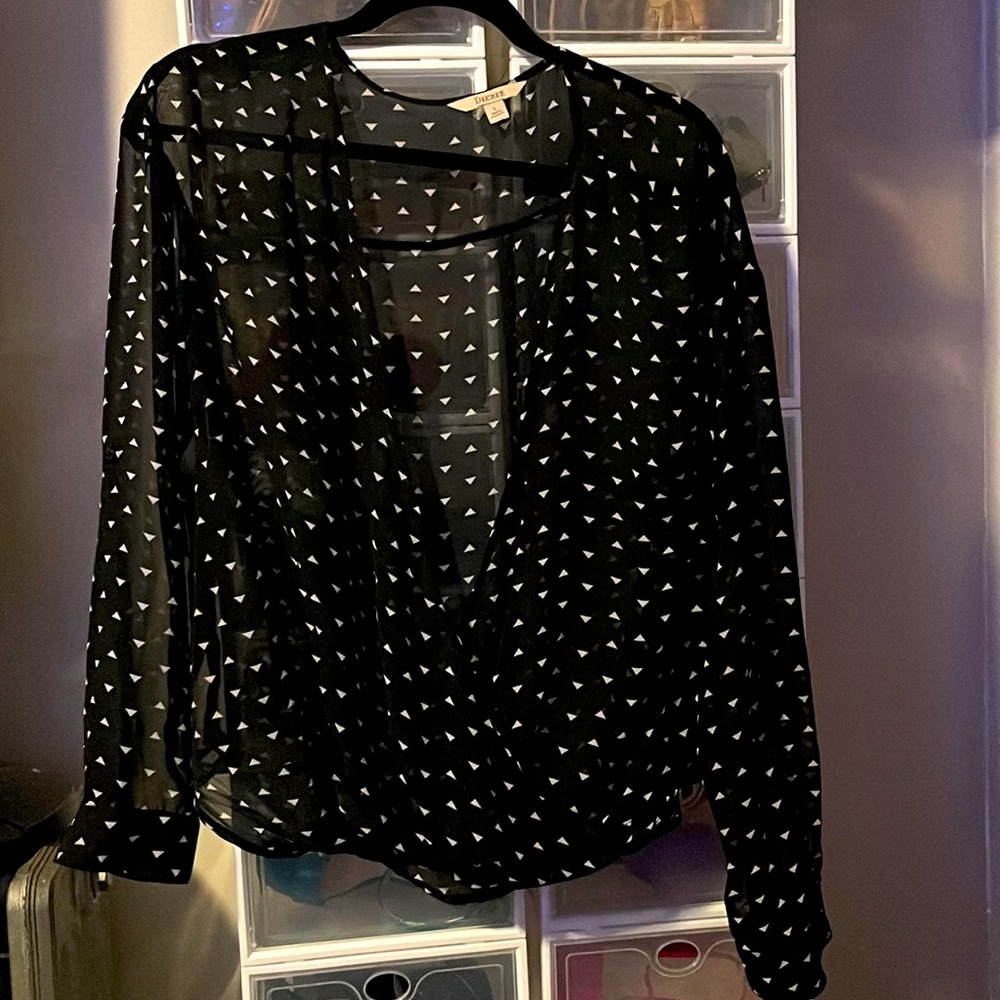 Sheer black and white top